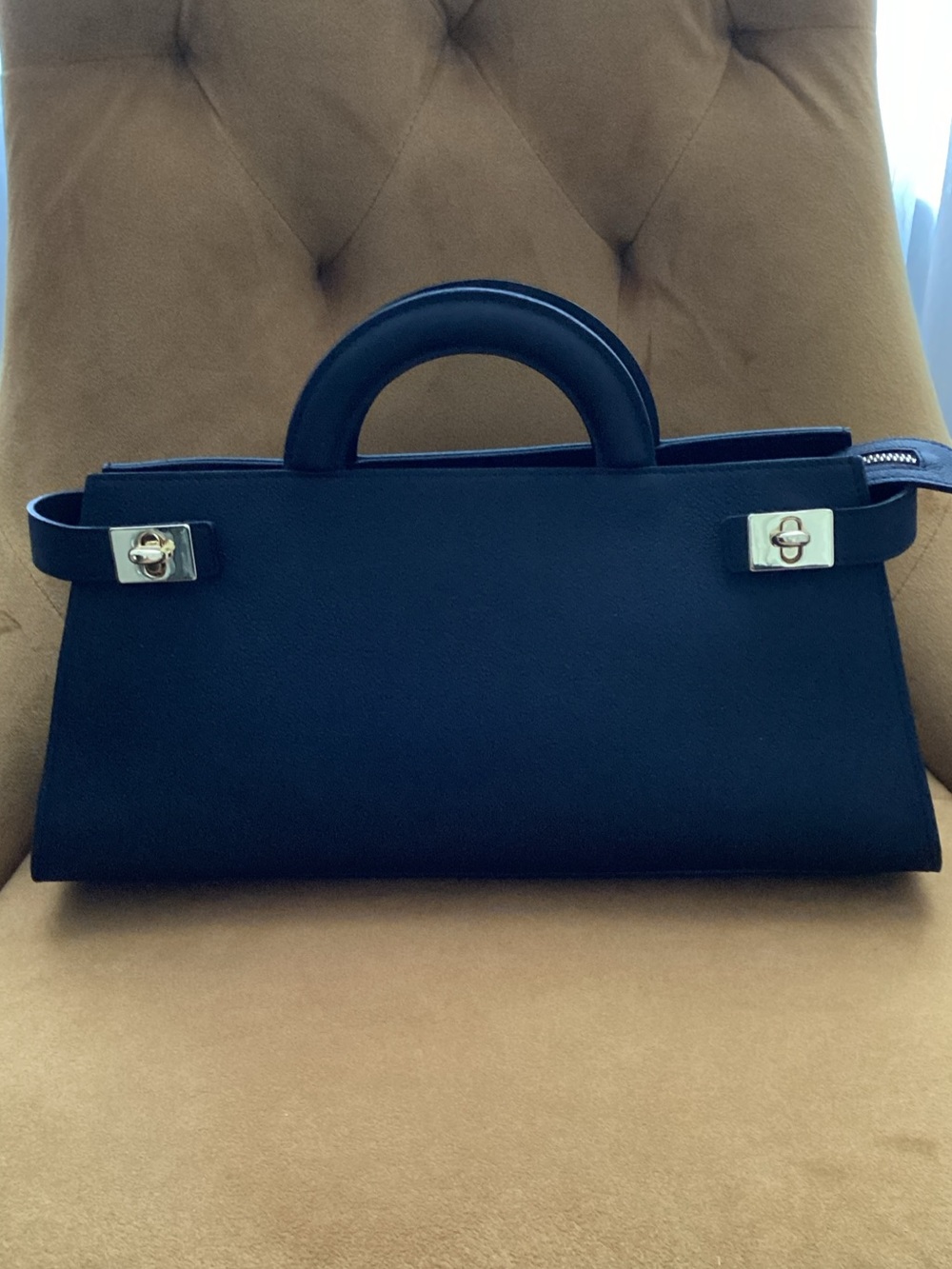 Claudia Firenze Genuine Leather East West Top Handle Bag